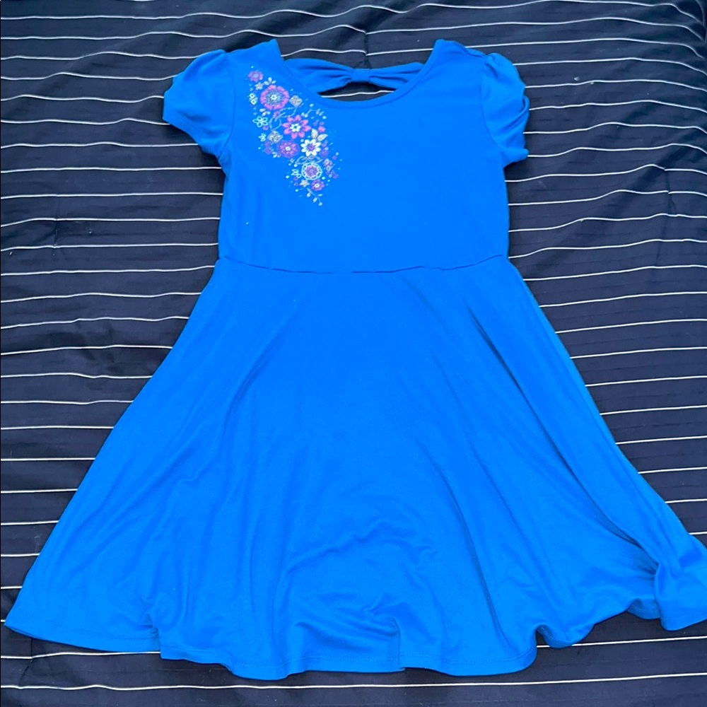 Epic Threads Blue and Silver Embellished Pleated Sundress